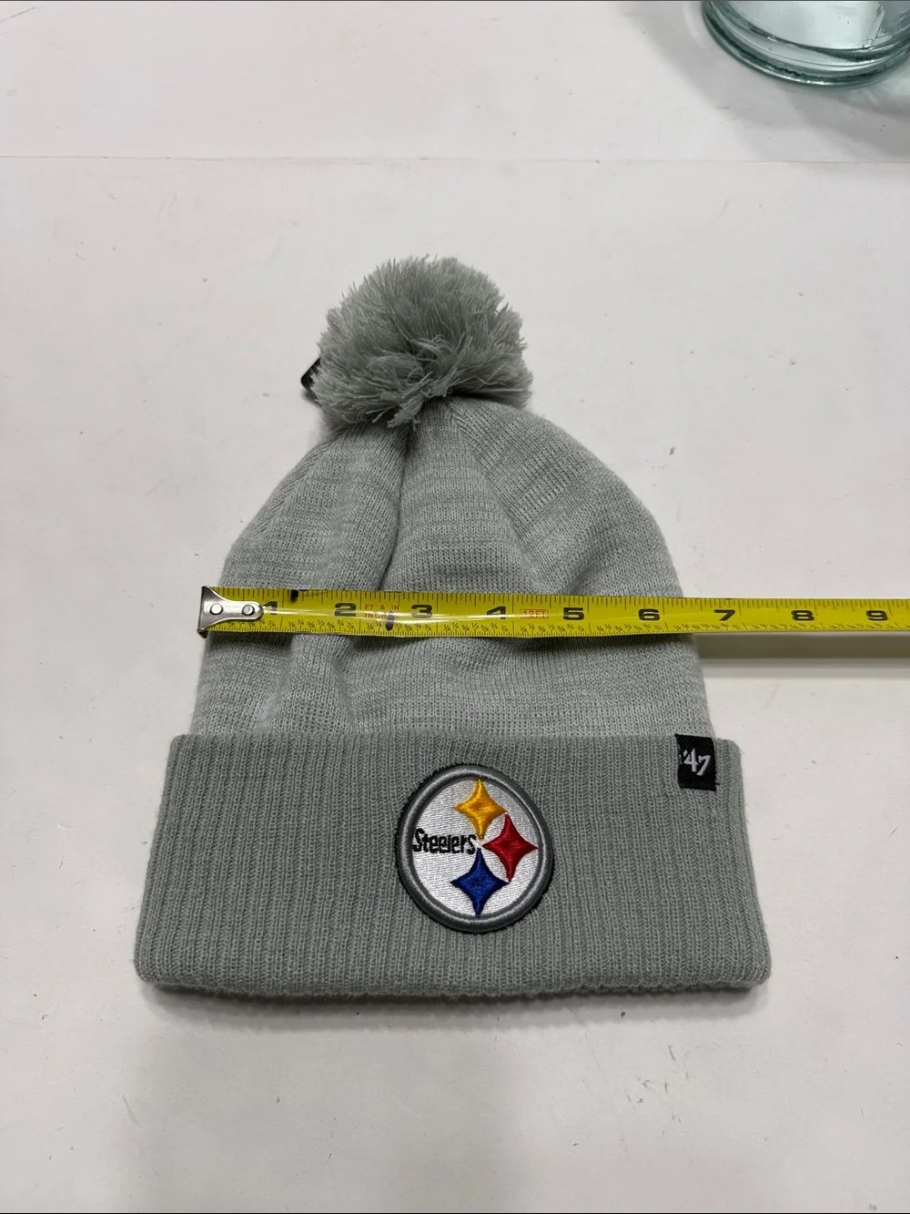Pittsburgh Steelers NFL Light Gray Knit Pom Beanie